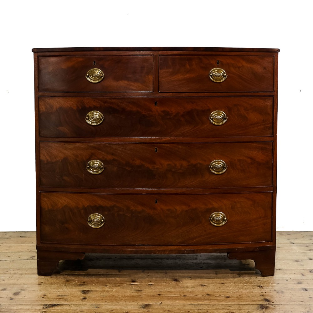 Antique 19th Century Mahogany Bow Front Chest of Drawers
