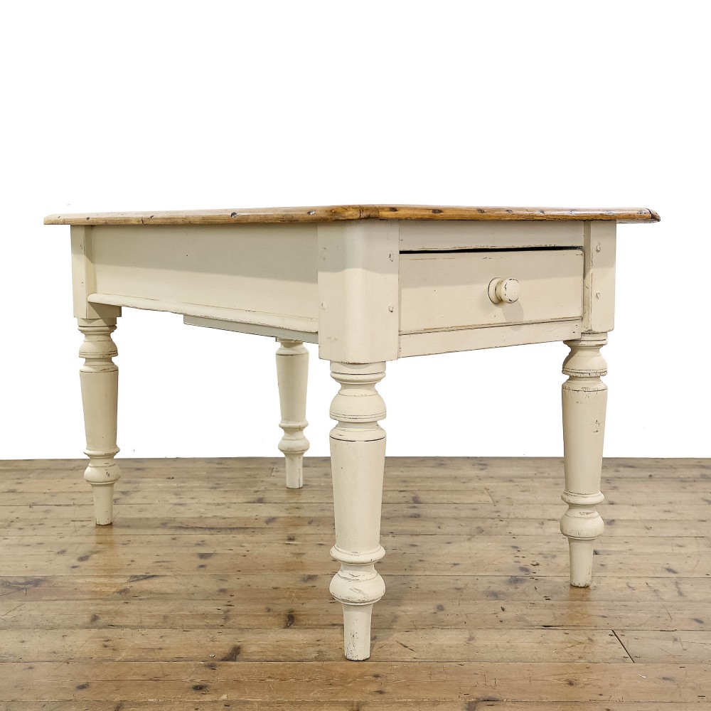 Antique Victorian Pine Farmhouse Kitchen Table
