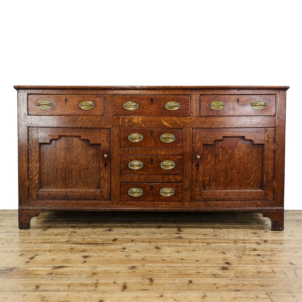 Antique North Wales Anglesey Oak Dresser Base
