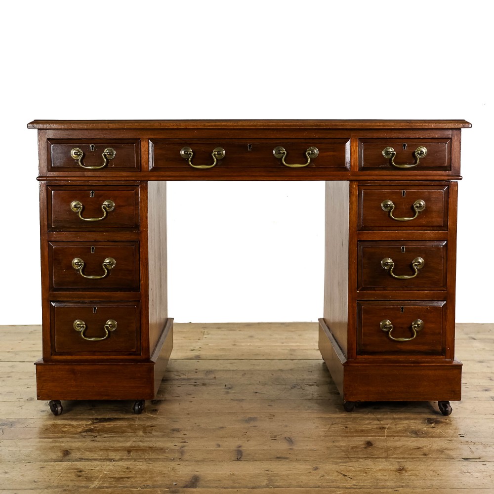 Antique Early 20th Century Mahogany Pedestal Desk