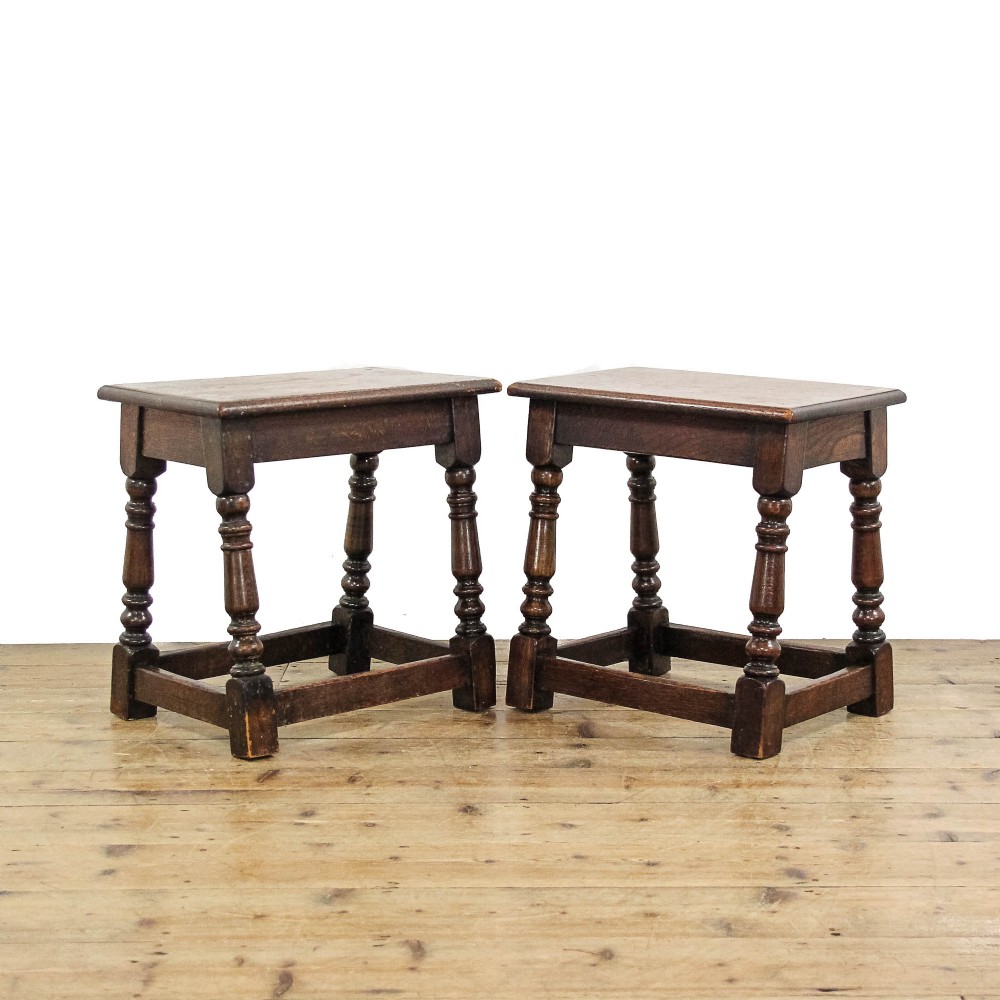 Pair of Antique Oak Joint Stools
