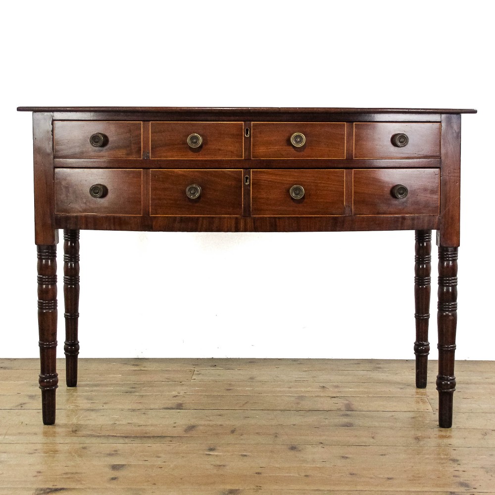 Antique Regency Mahogany Bow Front Side Table