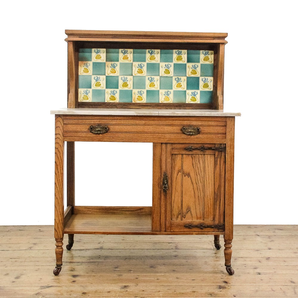 Antique Pine Washstand with Marble Top
