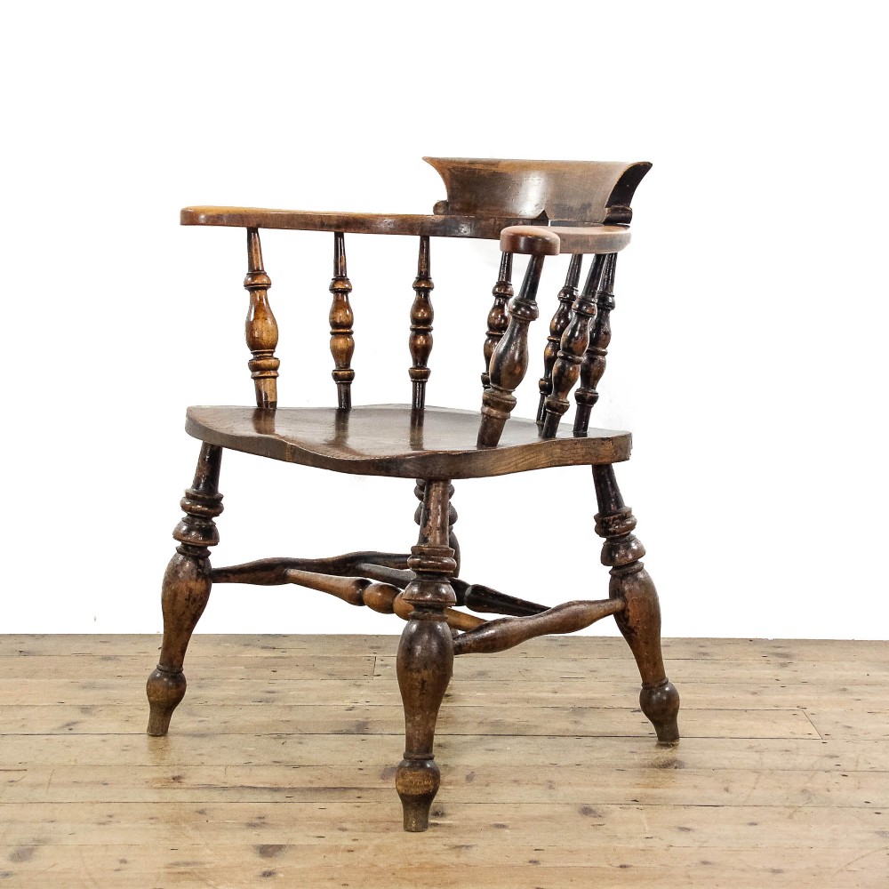 Antique 19th Century Smokers Bow Armchair