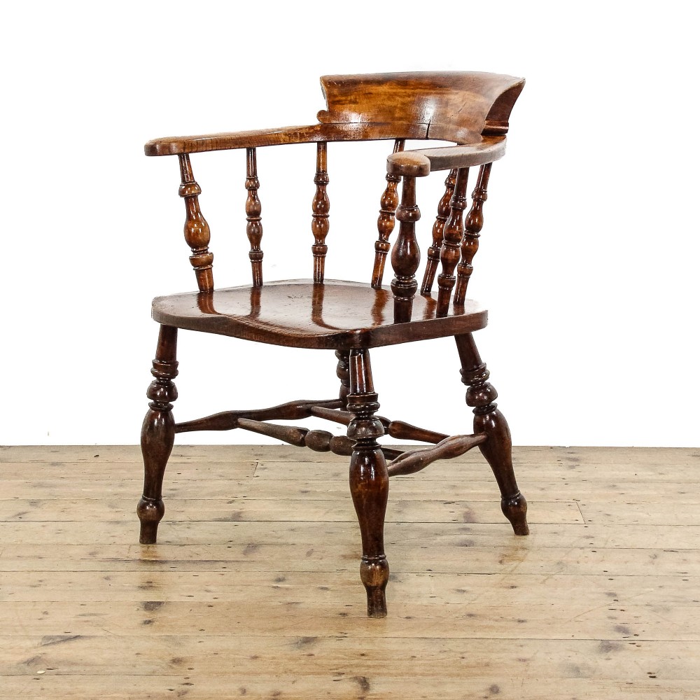 Antique 19th Century Smokers Bow Armchair
