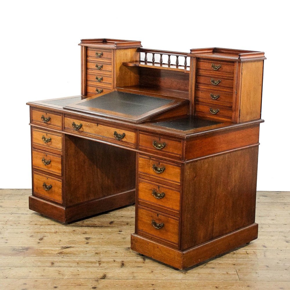 Antique Edwardian Walnut Pedestal Desk
