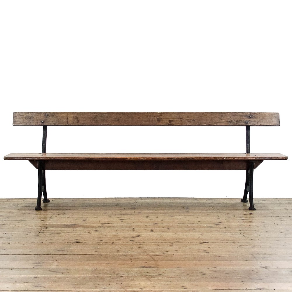 Antique Pine Railway Bench
