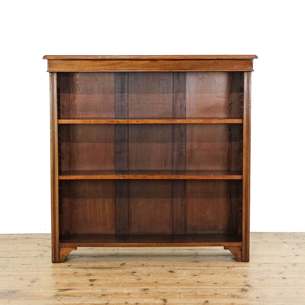 Antique Edwardian Walnut Open Bookcase
