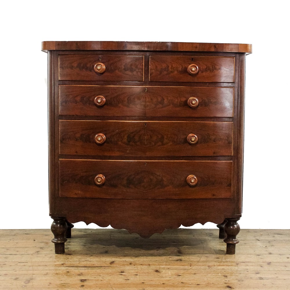 Antique Mahogany Bow Front Chest of Drawers
