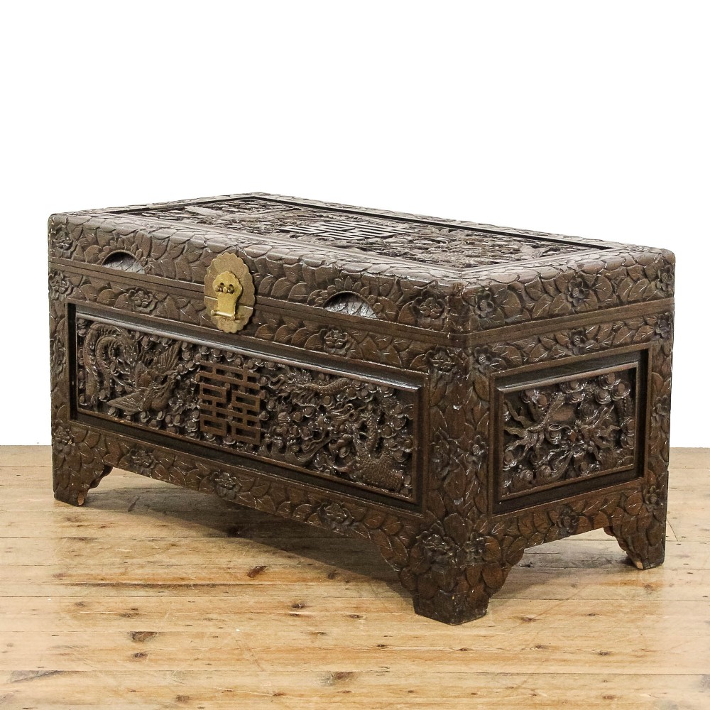 Antique Early 20th Century Camphor Wood Trunk
