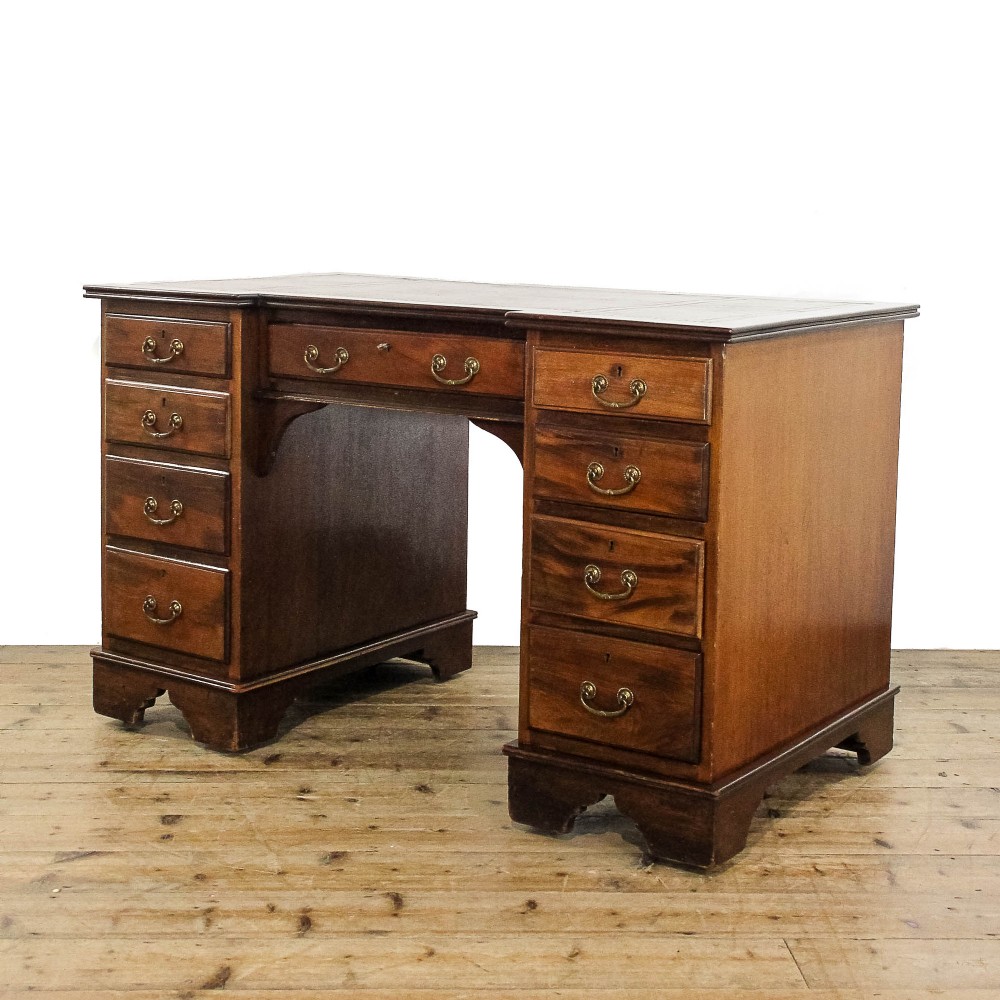 Antique Edwardian Mahogany Kneehole Desk
