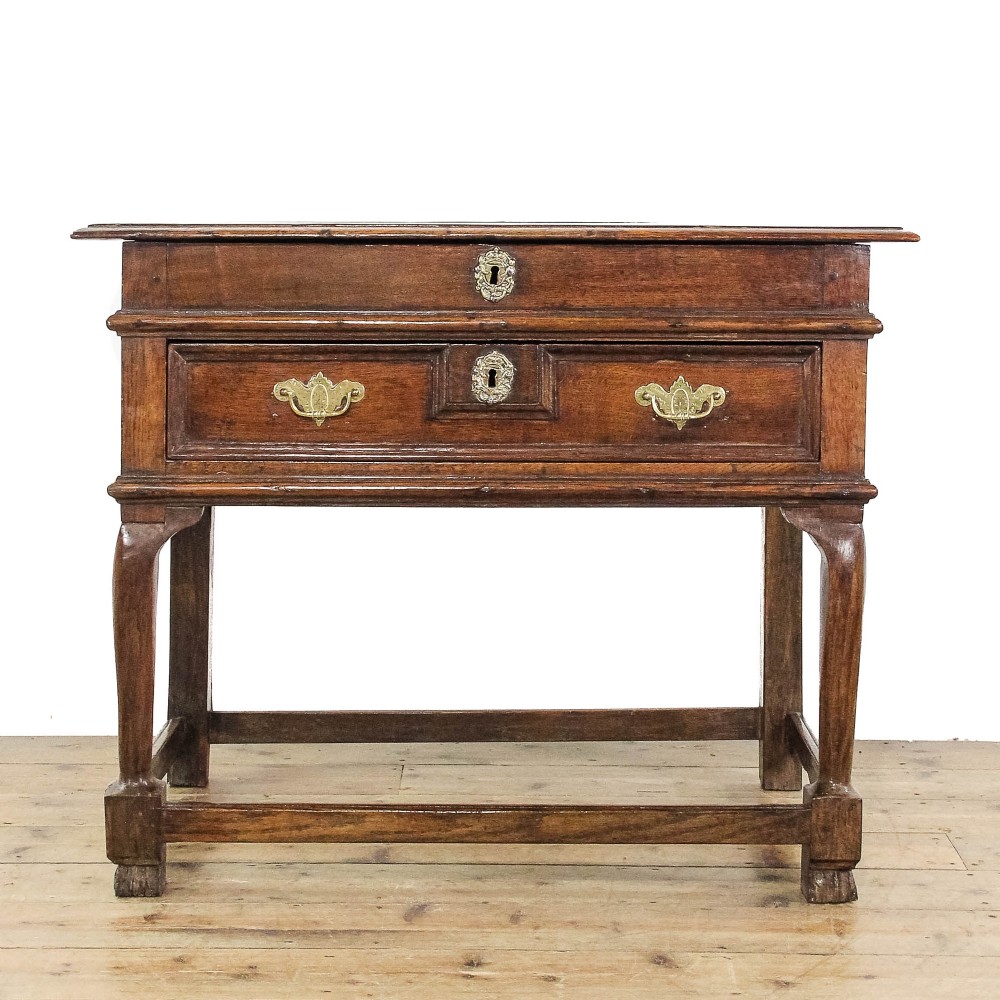Antique Early 18th Century Oak Side Table
