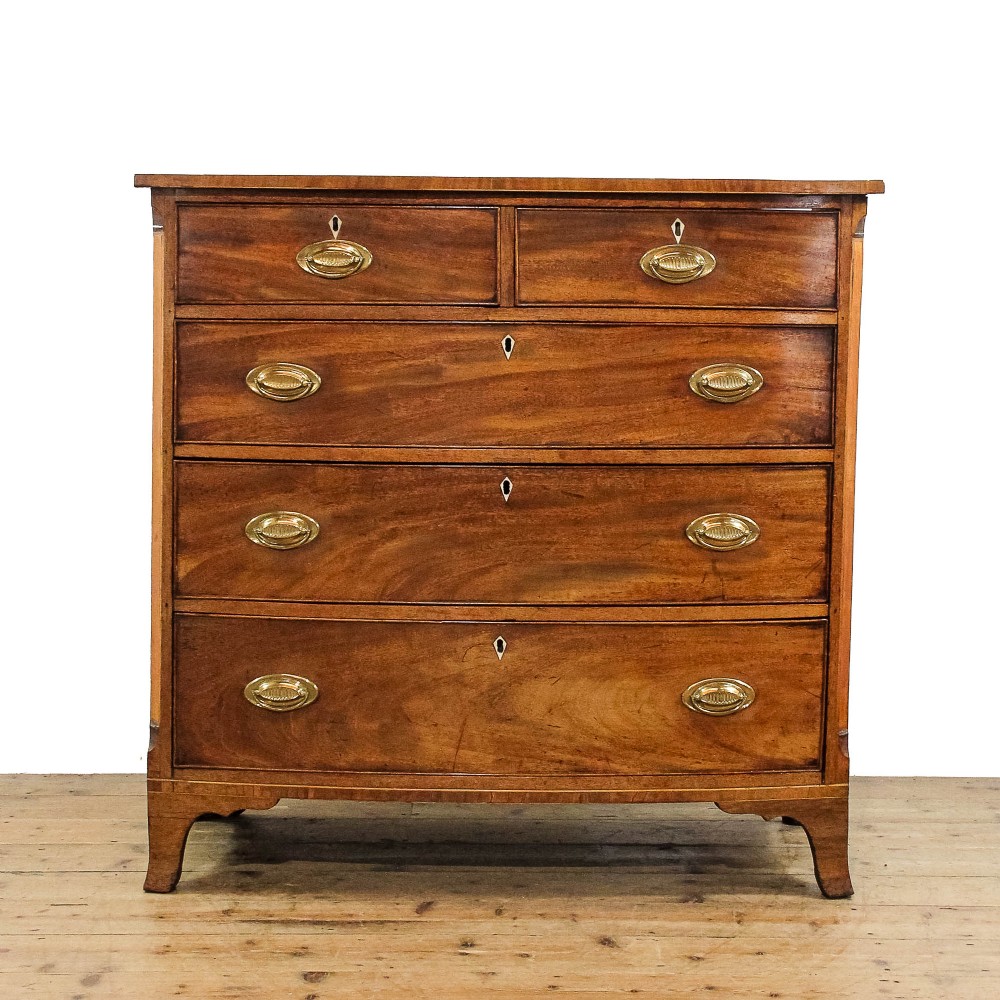 Antique 19th Century Mahogany Bow Front Chest of Drawers
