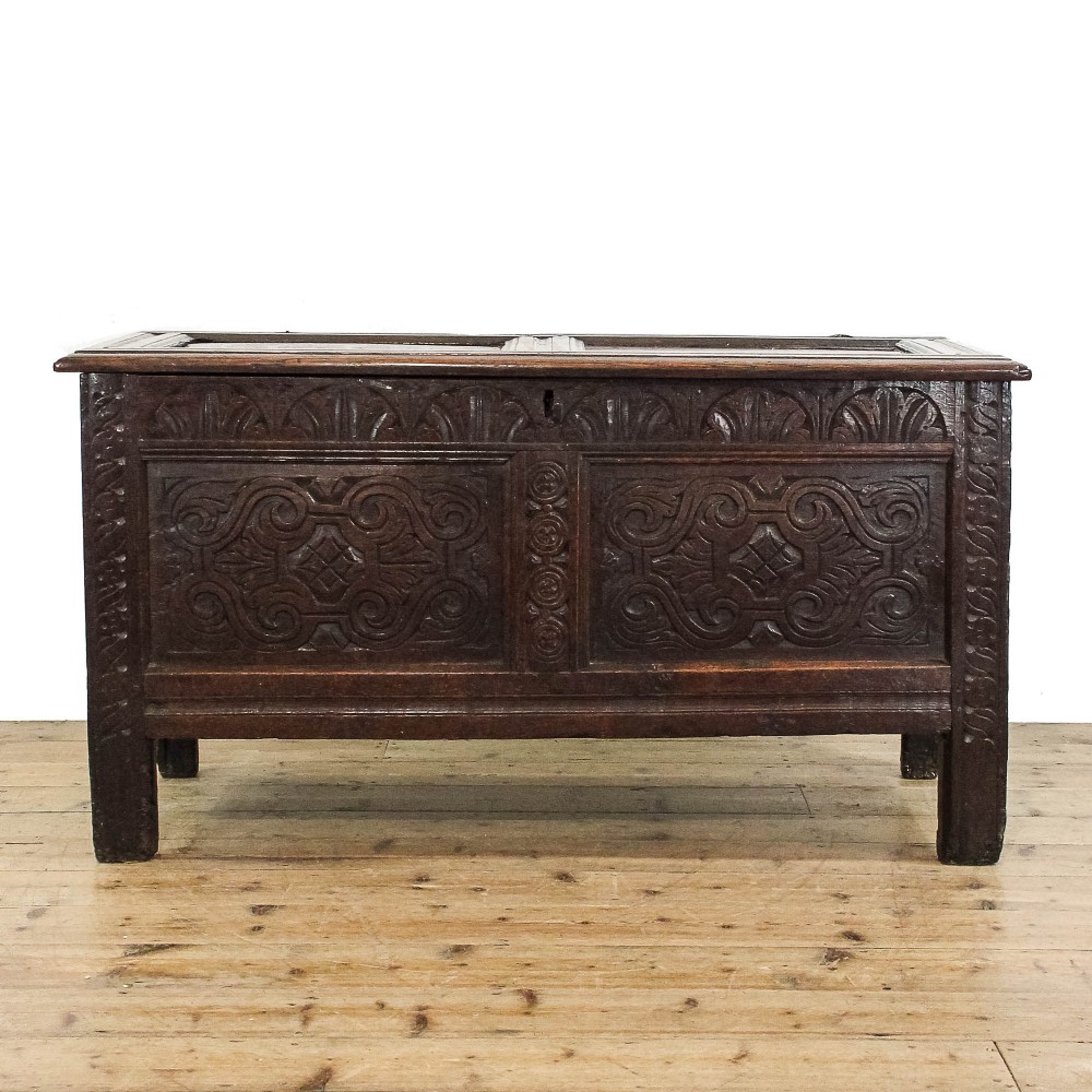 Antique Carved Oak Coffer

