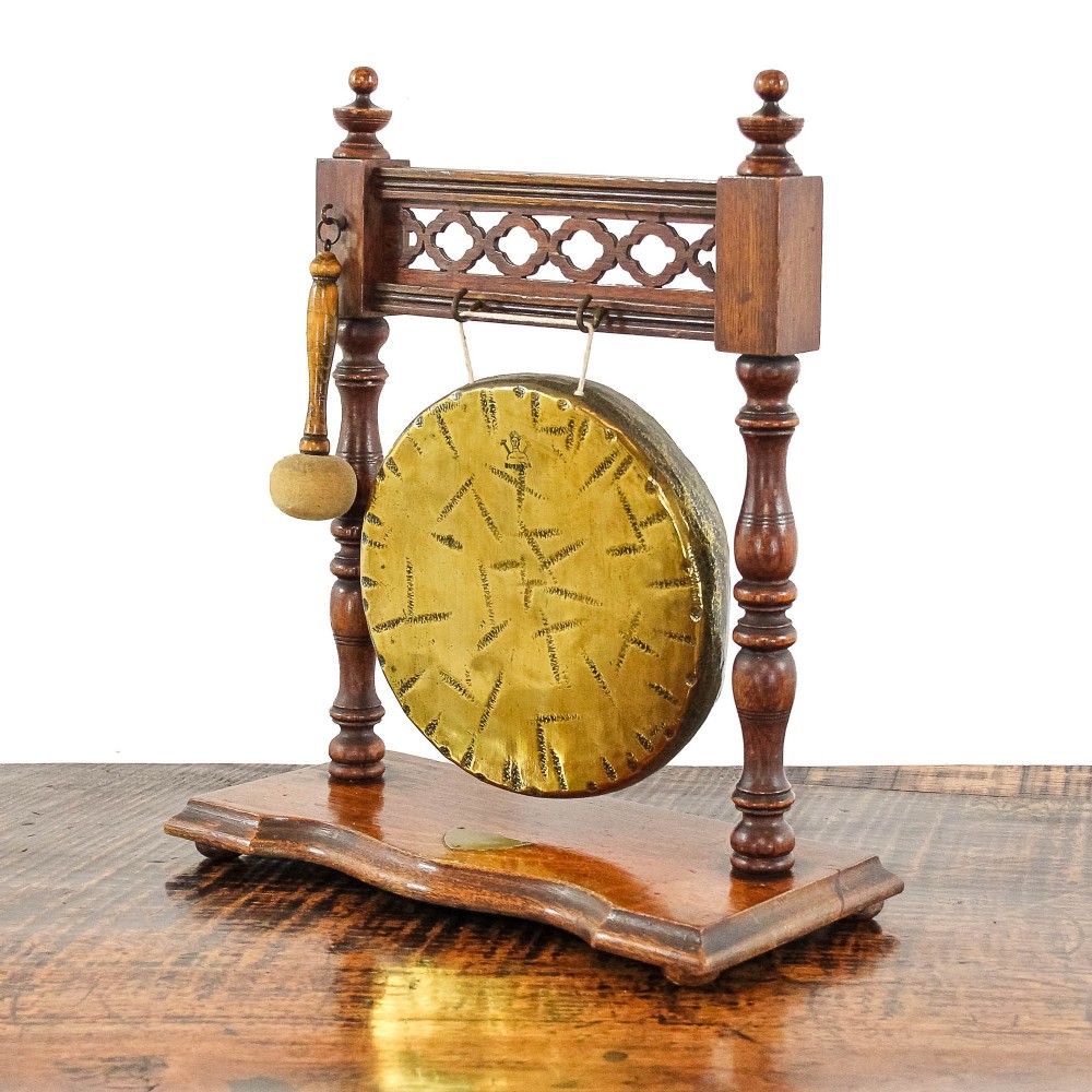 Antique Victorian Brass Table Gong 
