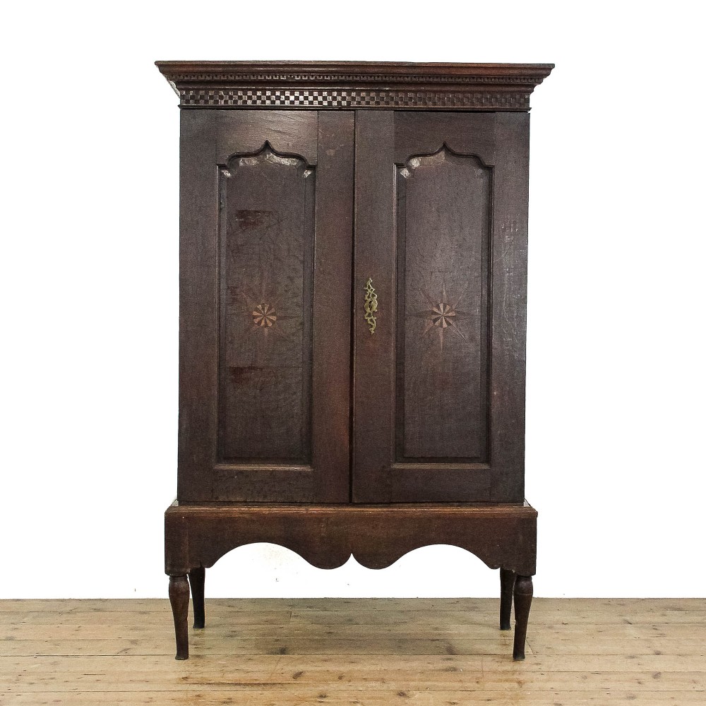Antique Oak Cupboard on Stand
