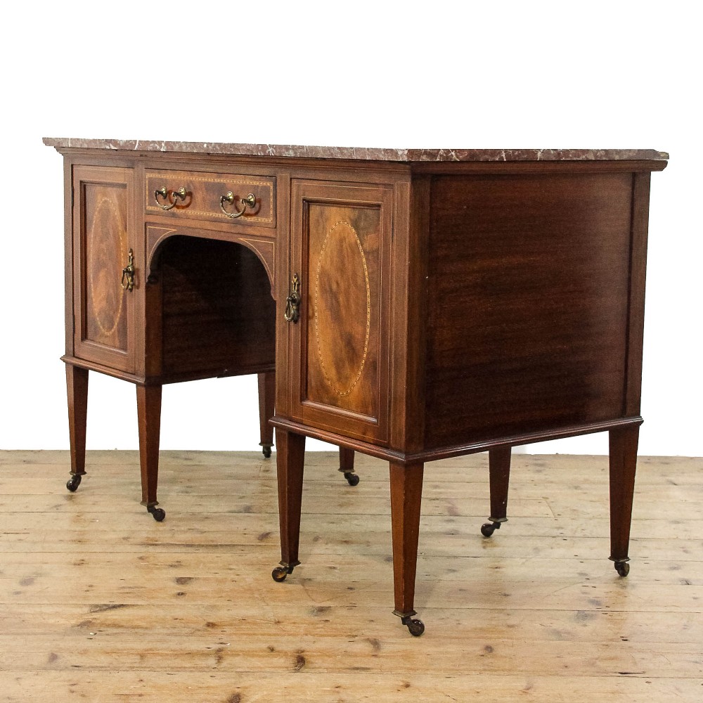 Antique Mahogany And Marble Desk by Maple & Co
