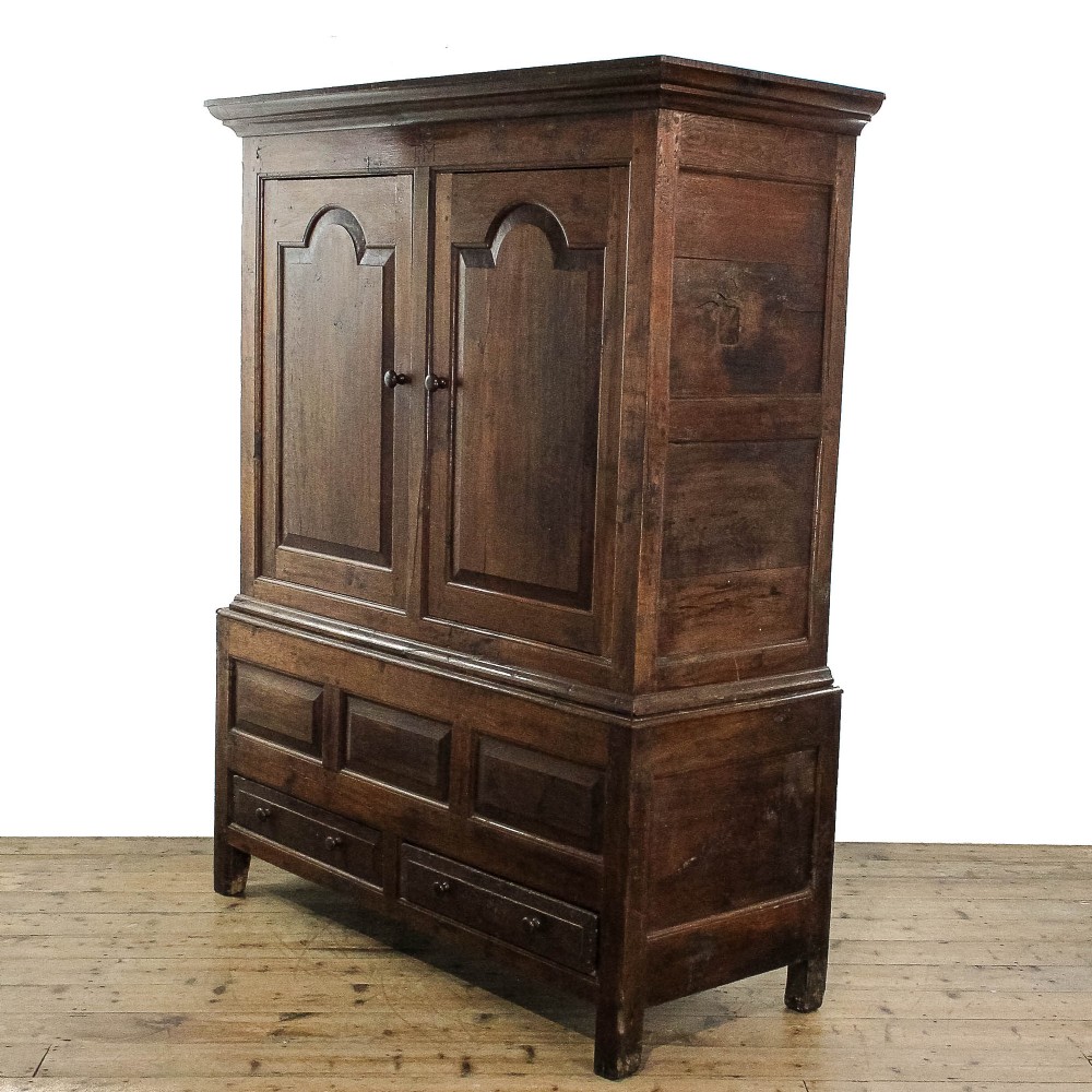 Antique 18th Century Oak Linen Press Cupboard
