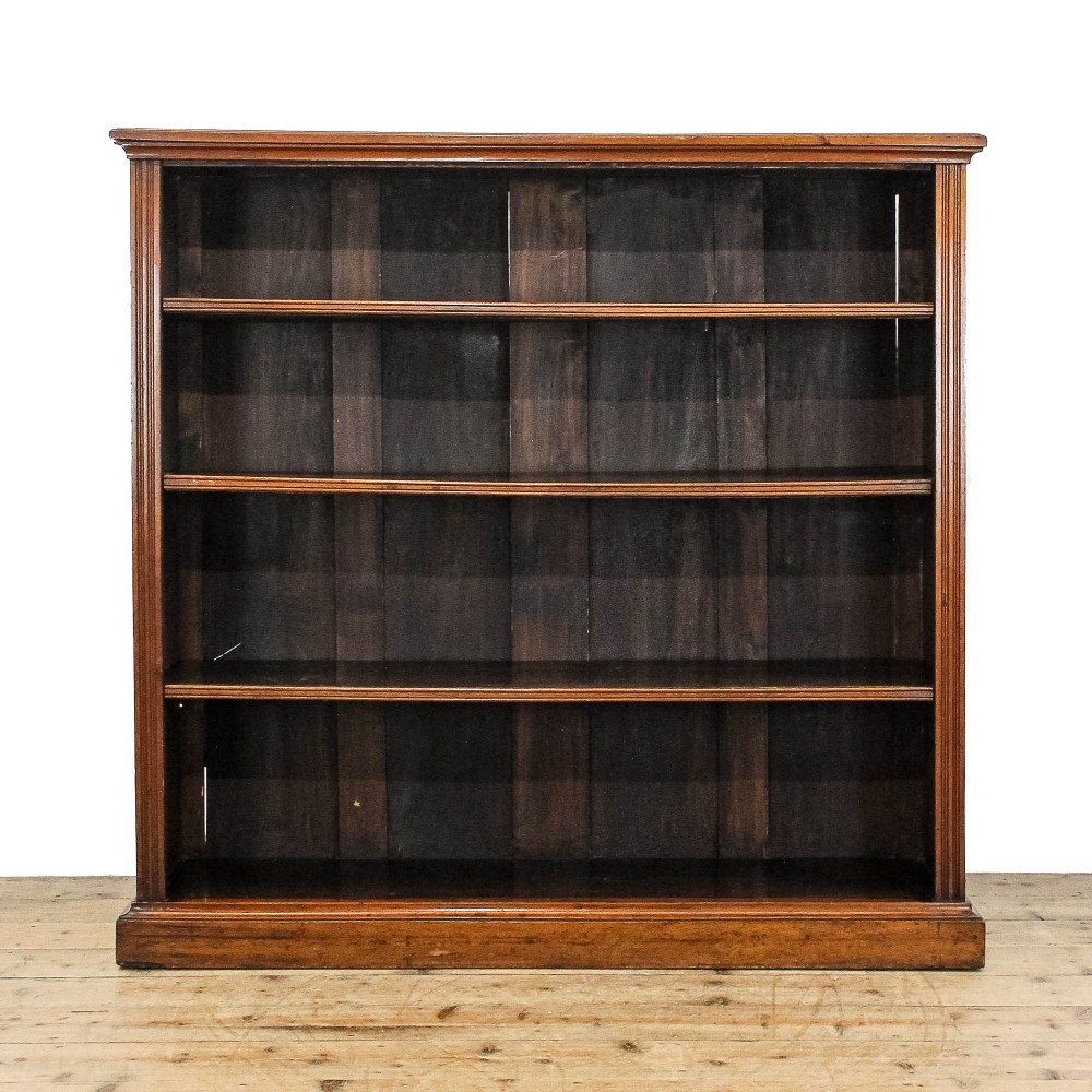 Antique Late Victorian Mahogany Open Bookcase

