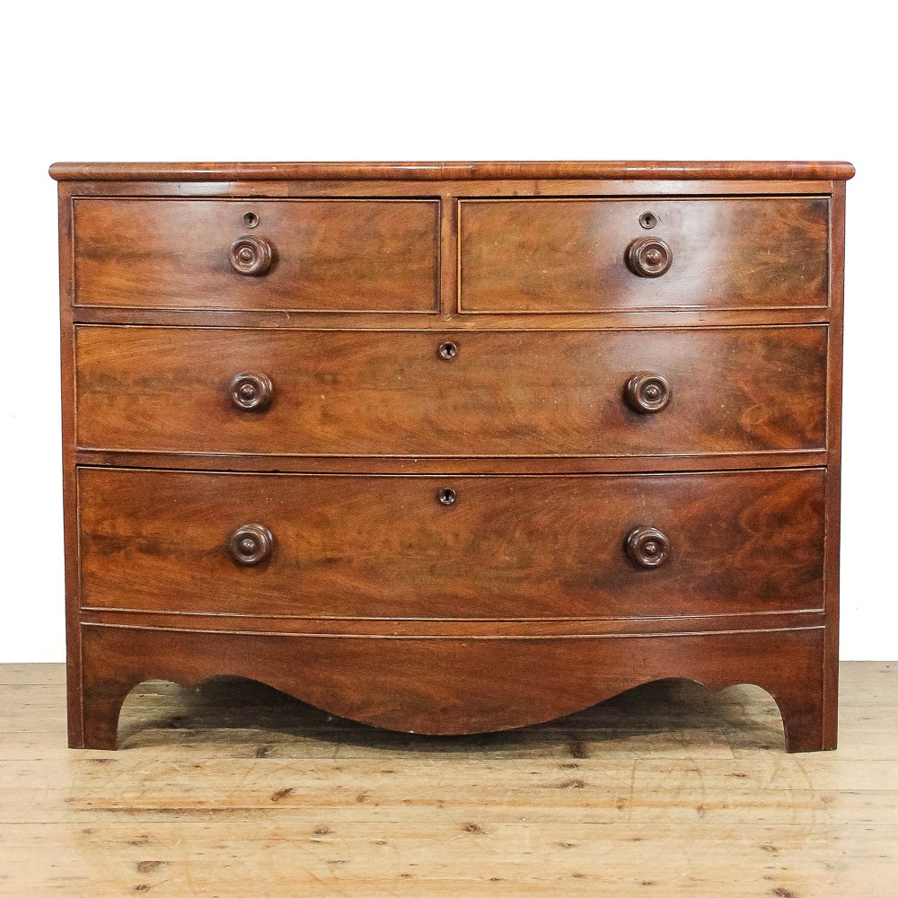 Antique Victorian Mahogany Bow Front Chest of Drawers
