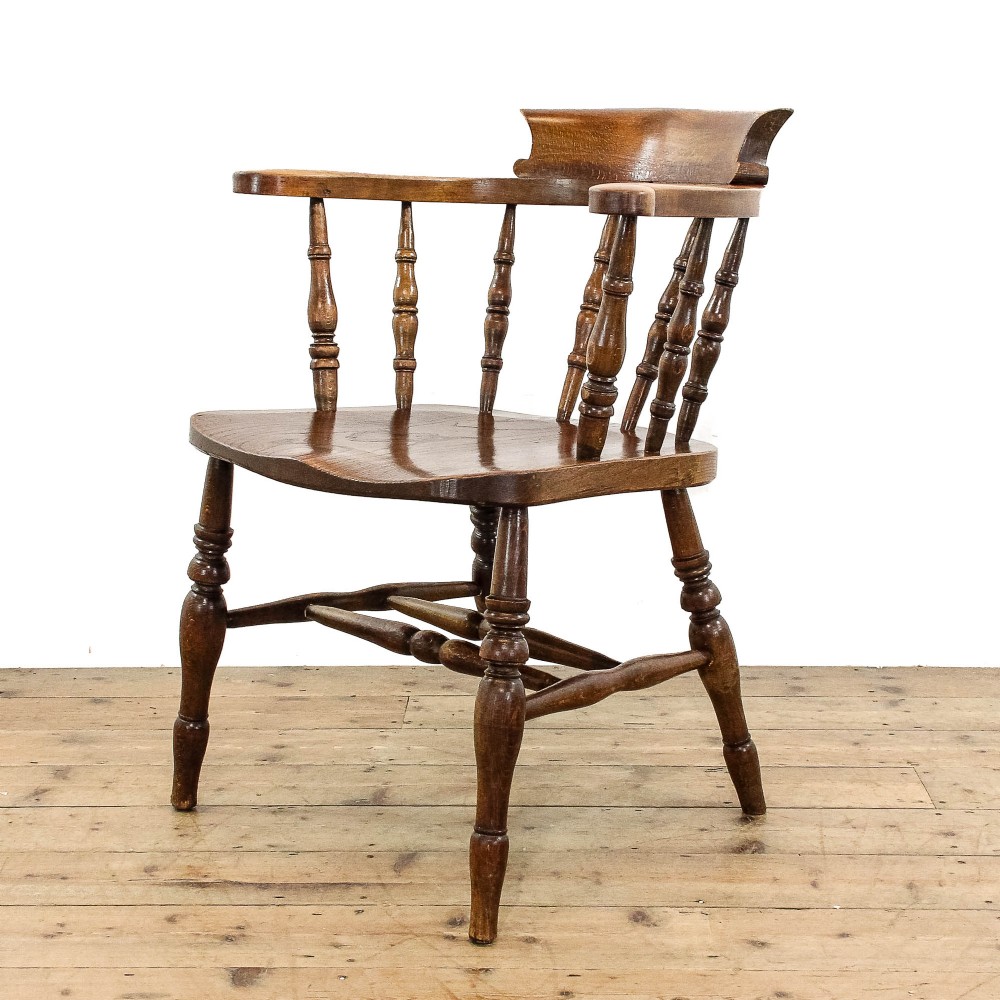 Antique Elm and Ash Captain's Armchair
