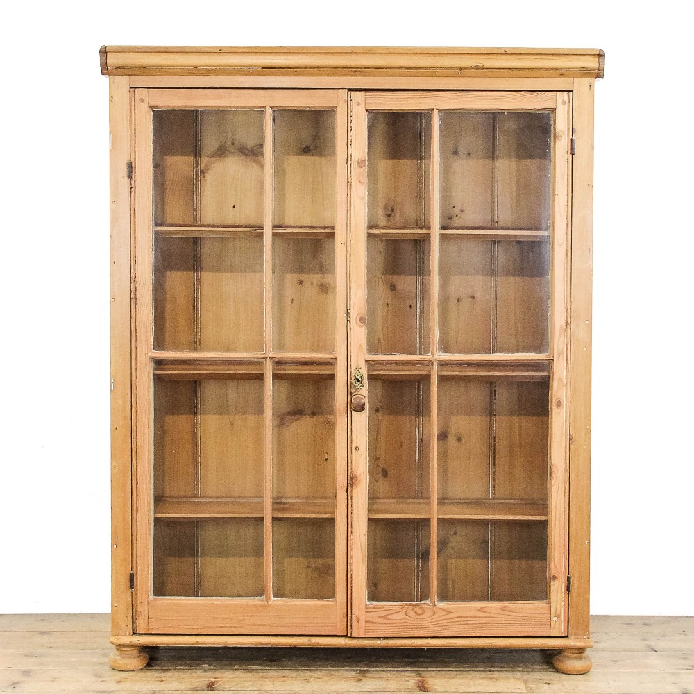 Antique Pine Glazed Bookcase
