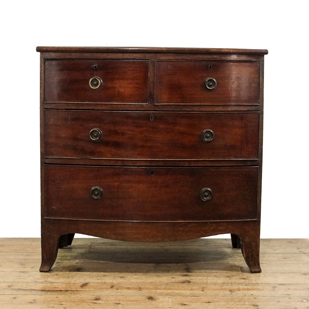 Antique 19th Century Mahogany Bow Front Chest of Drawers