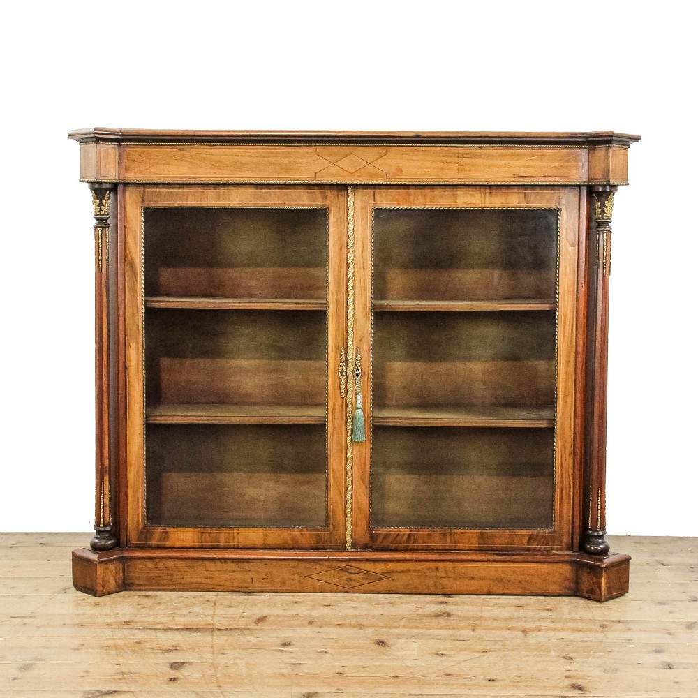 Antique Victorian Walnut Glazed Cabinet
