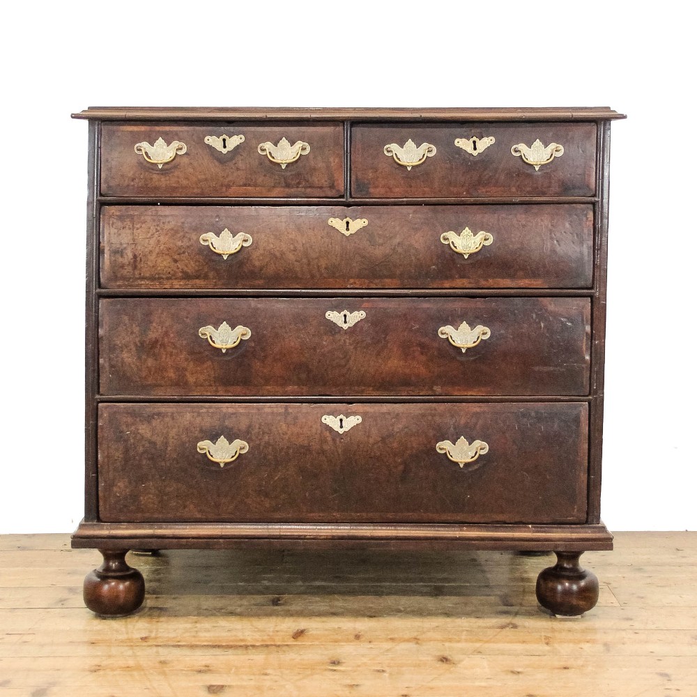 Antique Oak & Burr Walnut Chest of Drawers

