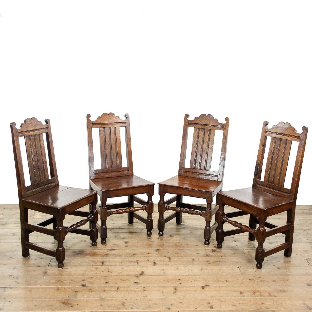 Set of Four Antique Oak Dining Chairs
