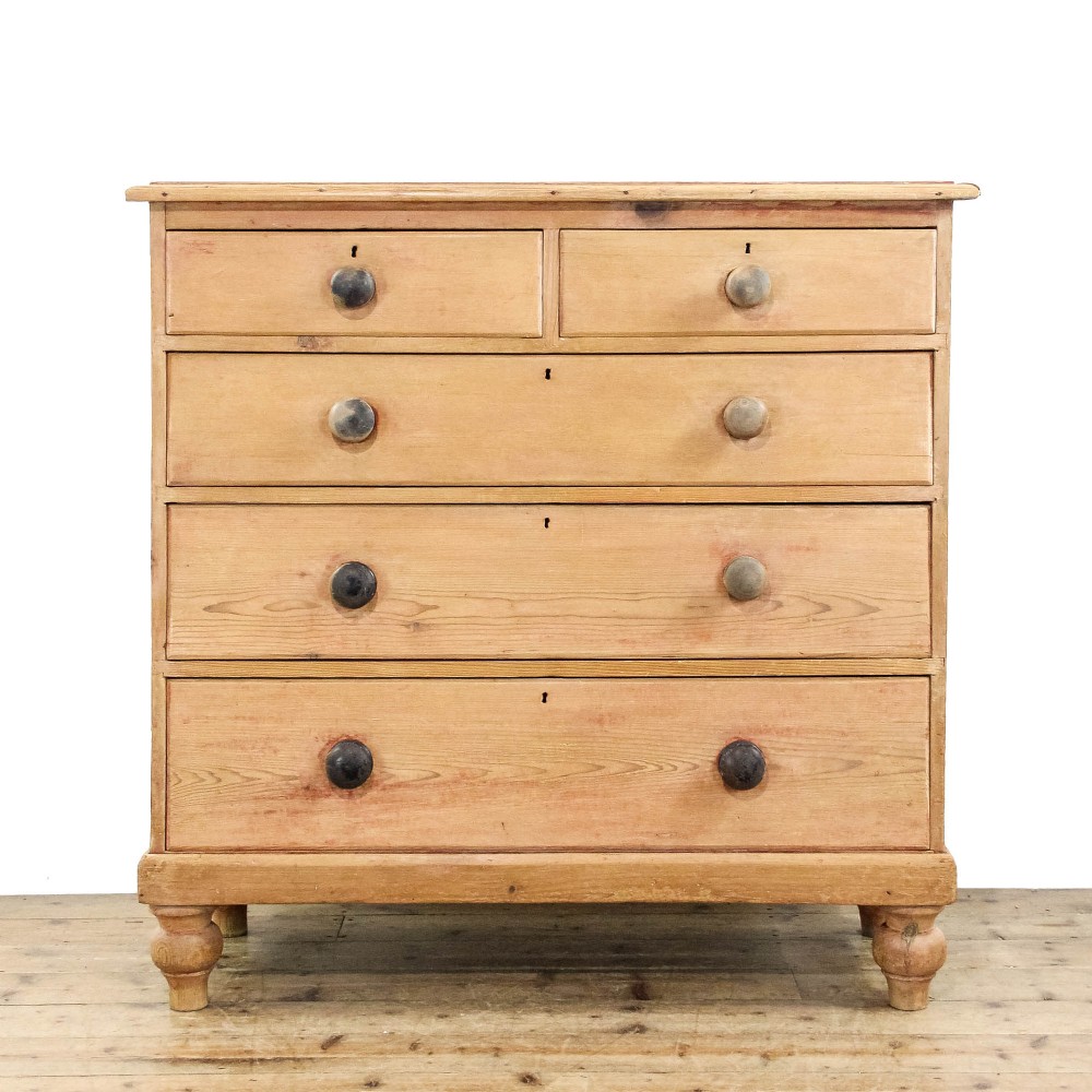 Antique Victorian Stripped Pine Chest of Drawers