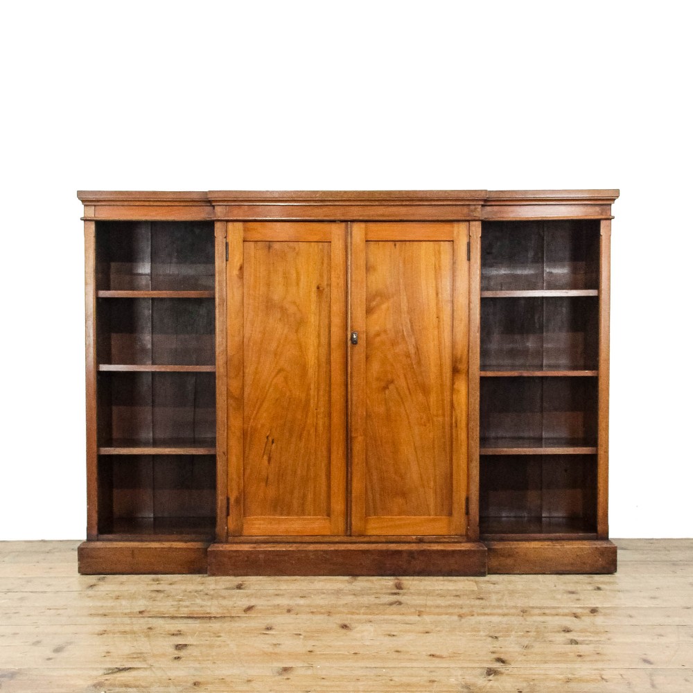 Antique Late Victorian Mahogany Breakfront Bookcase
