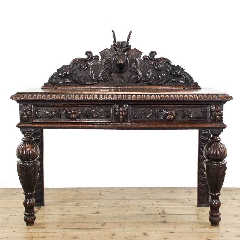 Victorian Carved Oak Hall Table
