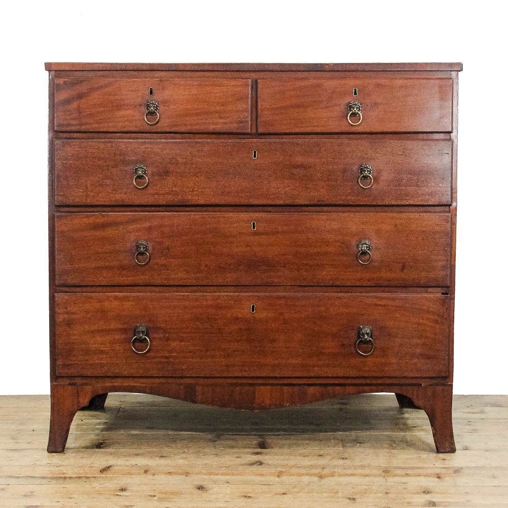 Antique Early 19th Century Mahogany Chest Of Drawers
