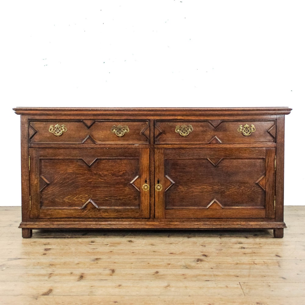Antique Oak Side Cupboard Dresser Base
