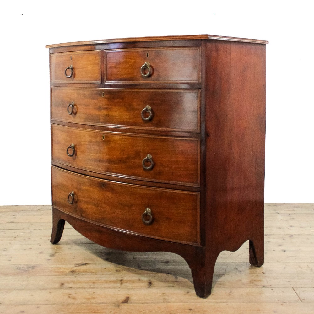 Antique 19th Century Mahogany Bow Front Chest of Drawers

