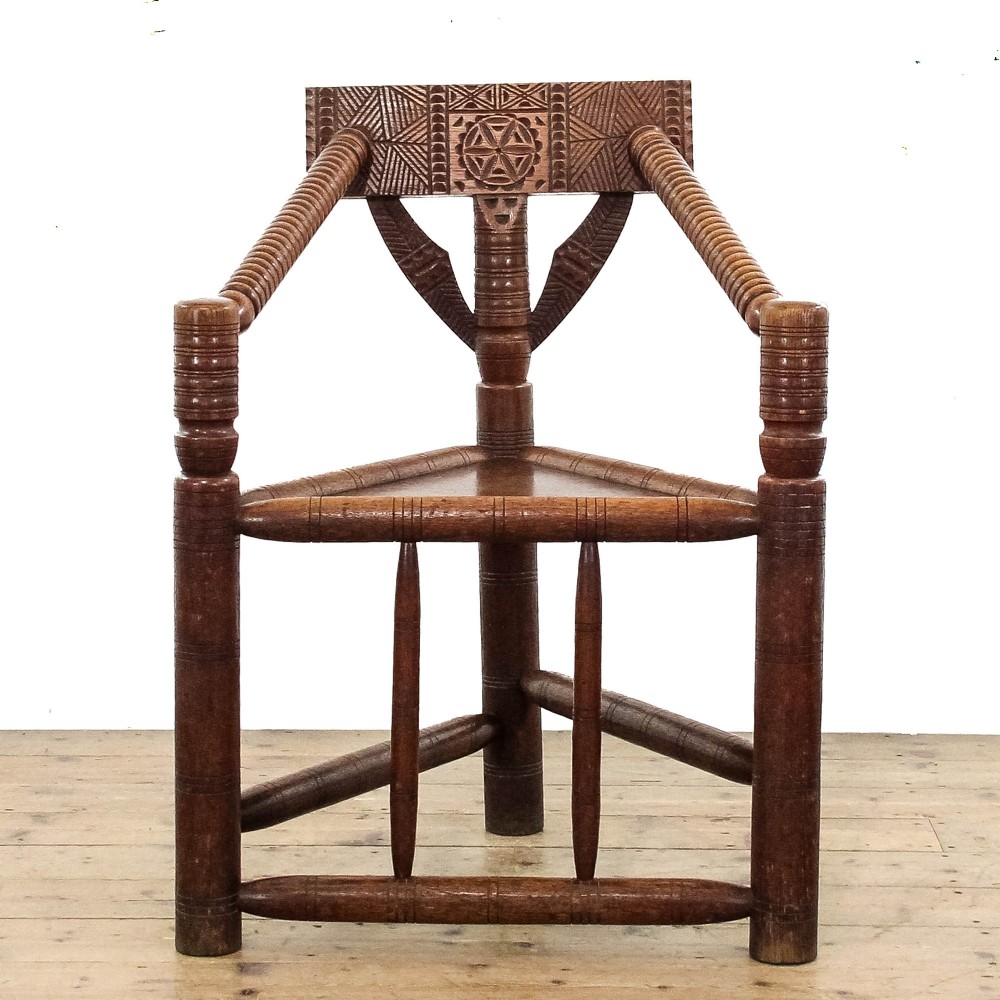Antique Victorian Oak Corner Chair
