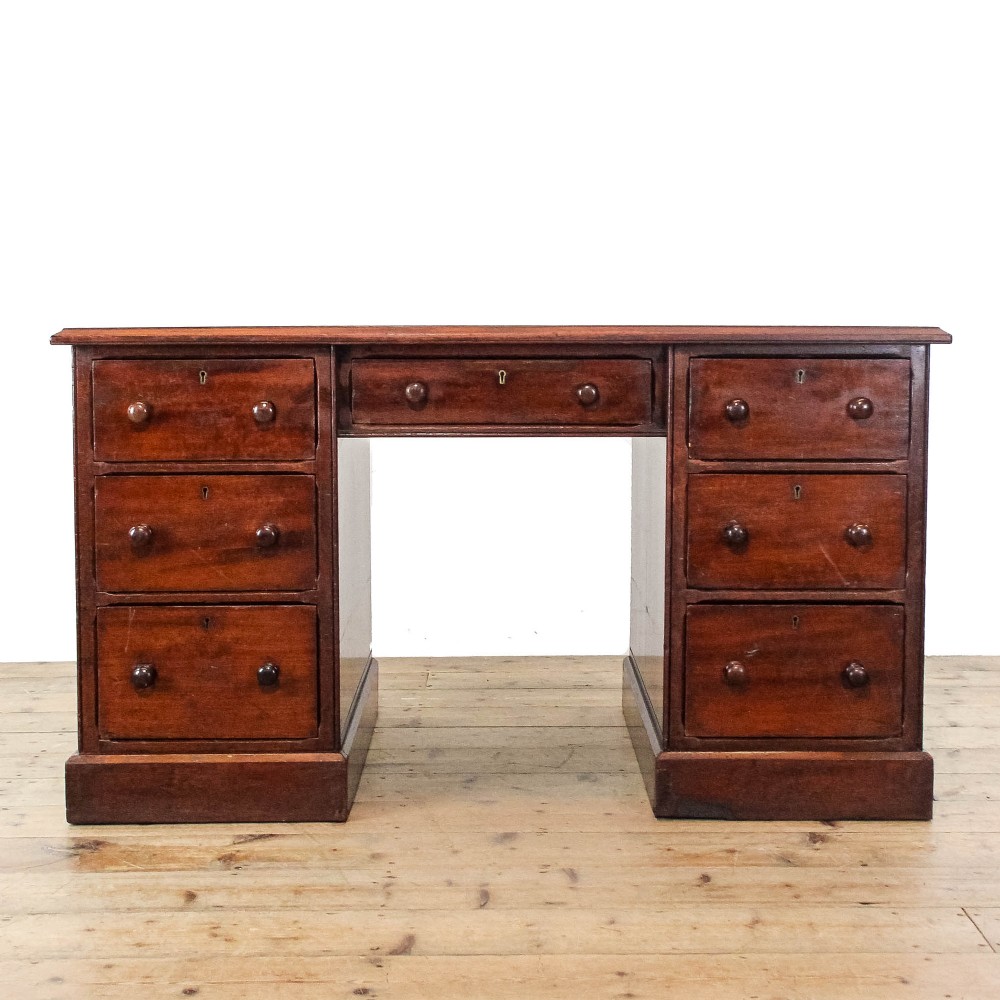 Antique Victorian Mahogany Kneehole Desk
