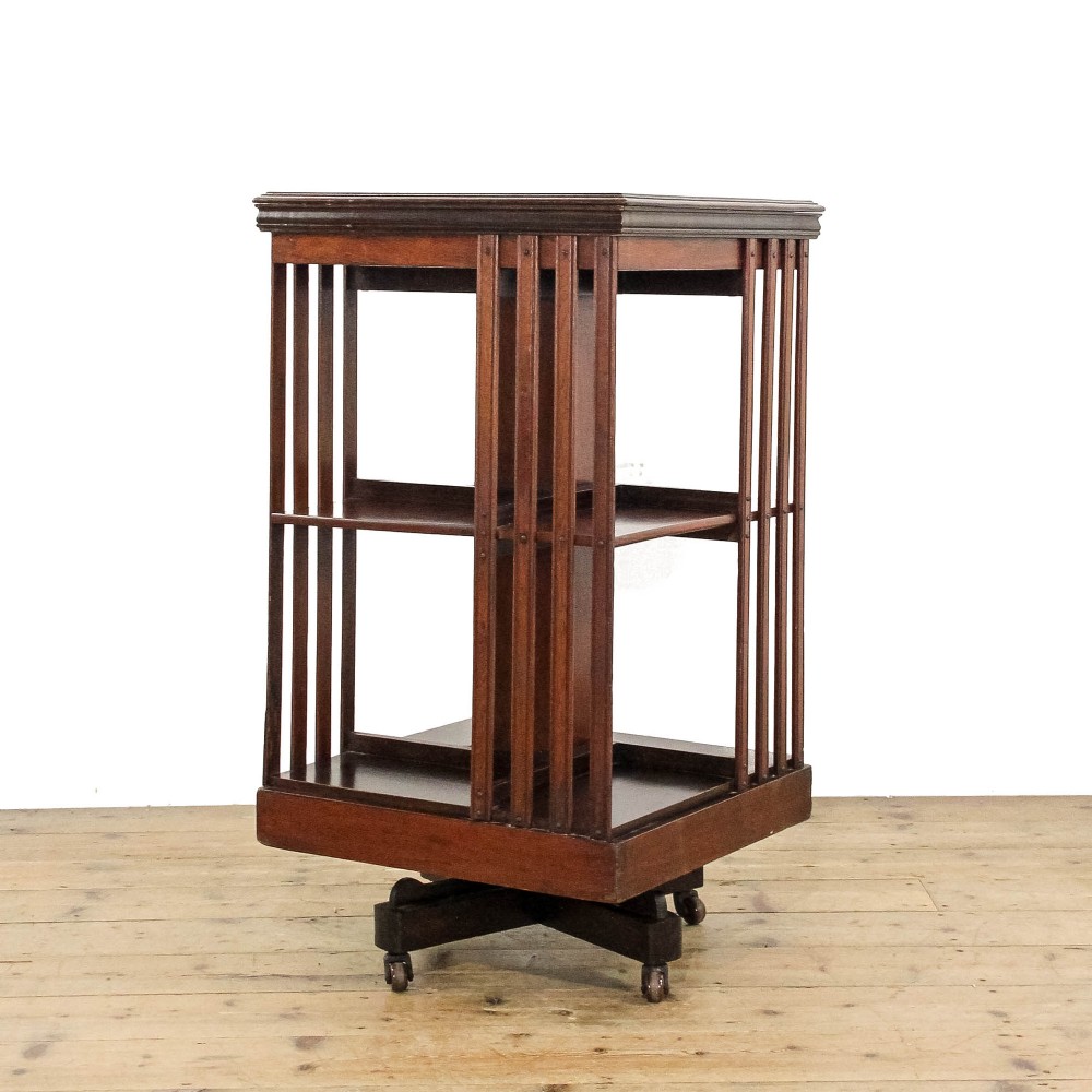 Antique Early 20th Century Mahogany Revolving Bookcase
