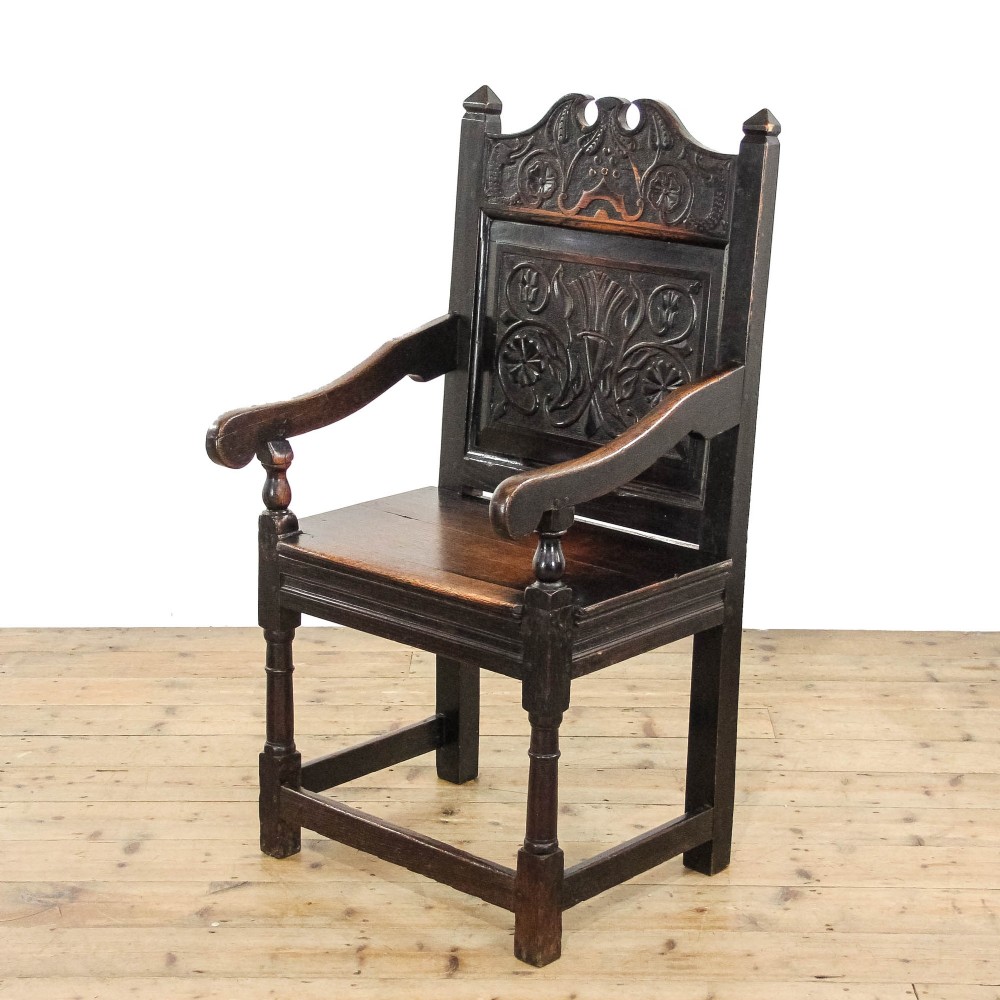 Antique Oak Wainscot Armchair
