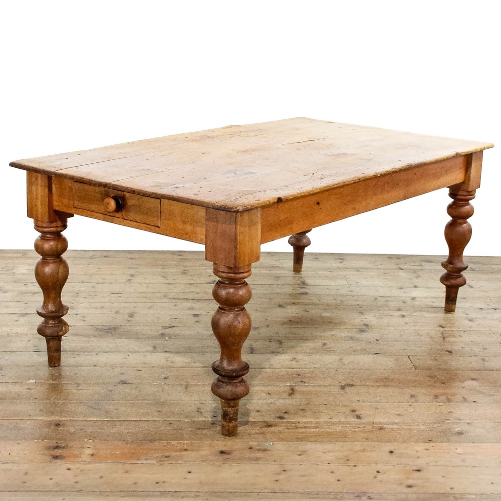 Antique Victorian Large Pine Farmhouse Table