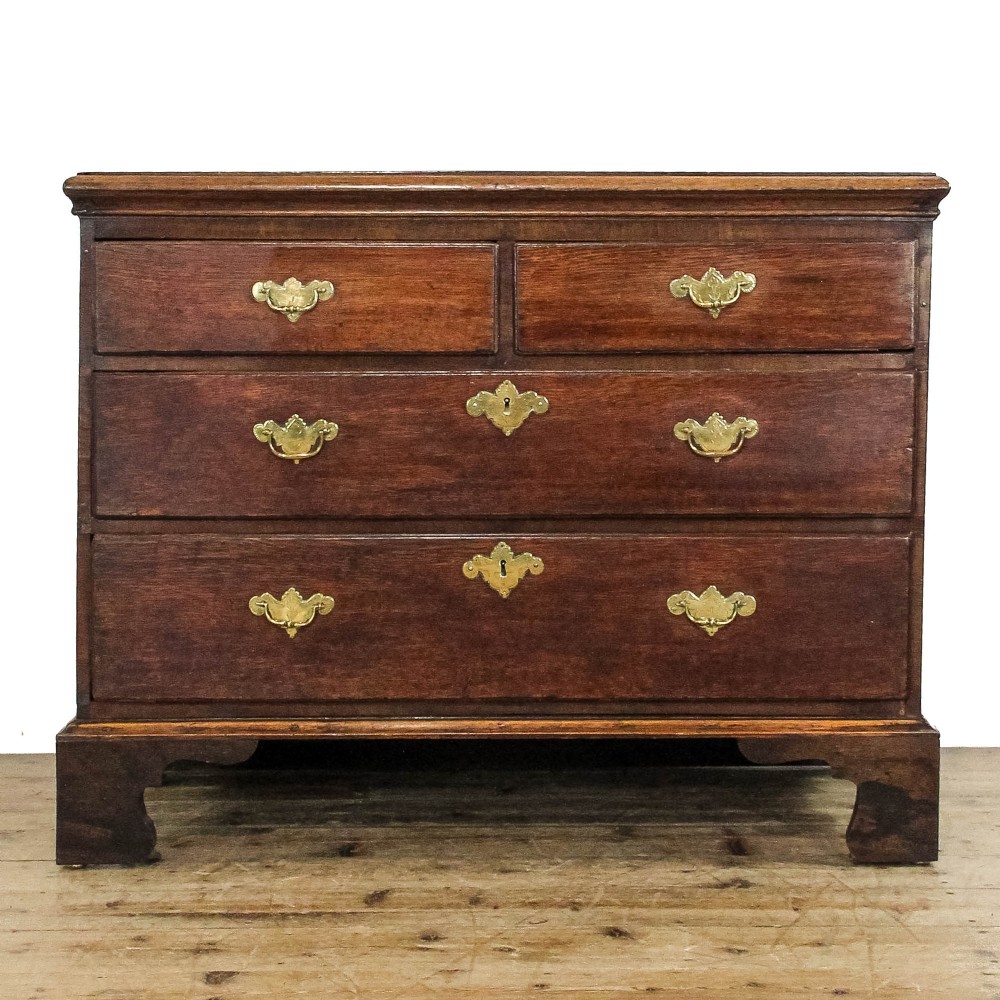 Antique Georgian Oak Country Chest Of Drawers

