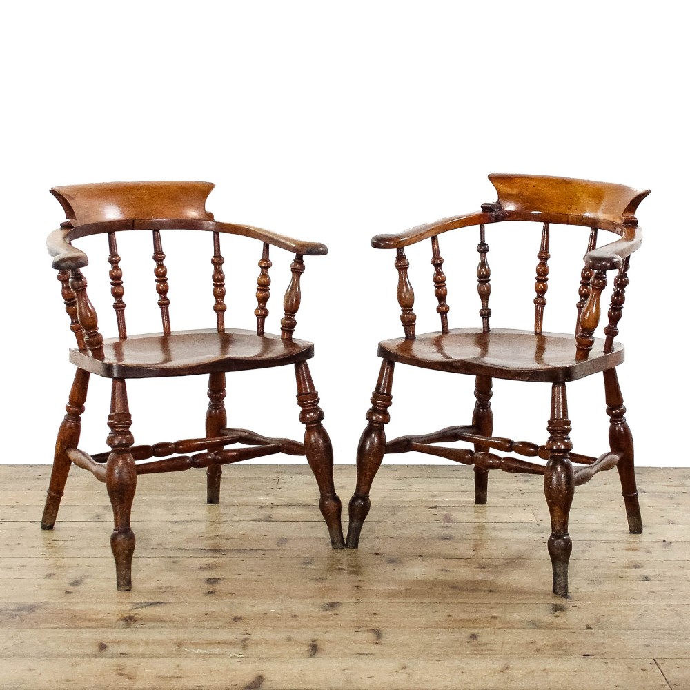 Pair of Antique Smokers Bow Chairs
