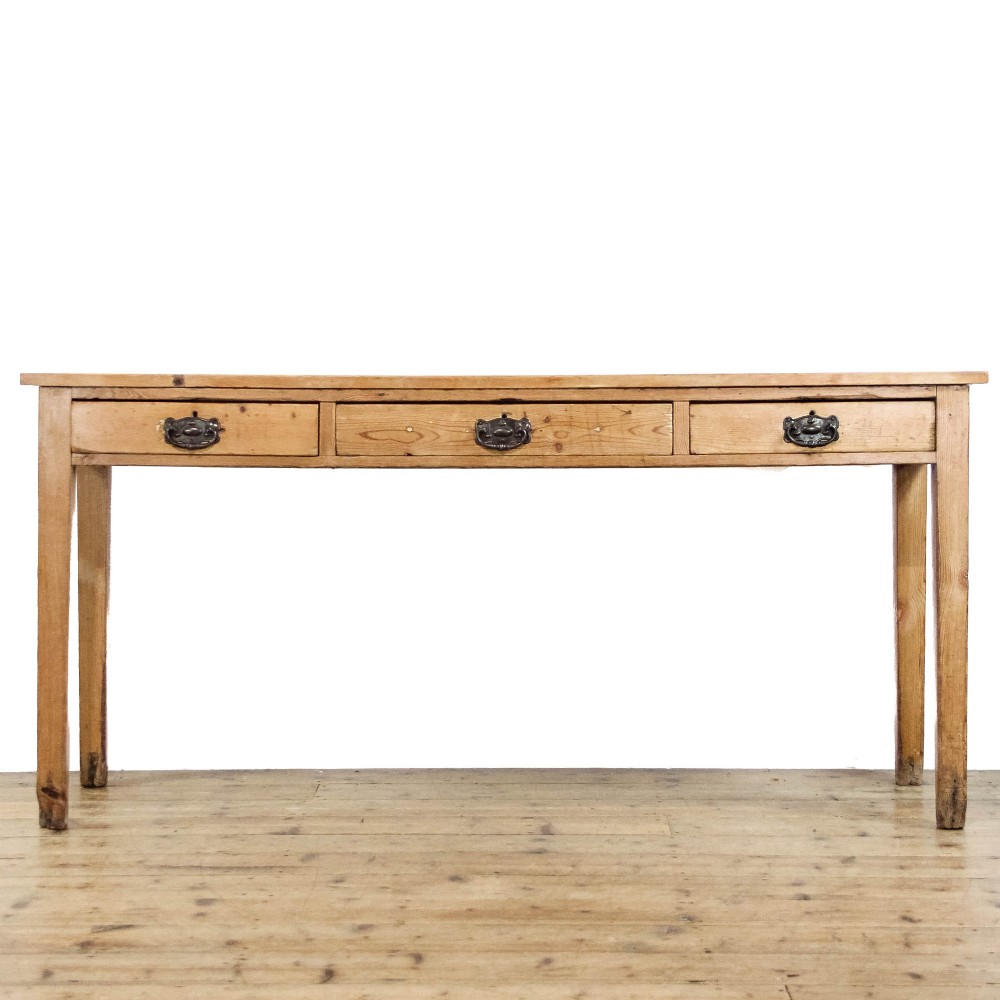 Large Antique Pine Hall Console Table
