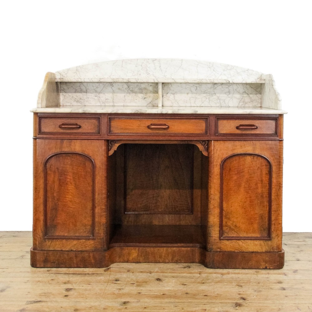Antique Victorian Mahogany Marble Topped Washstand
