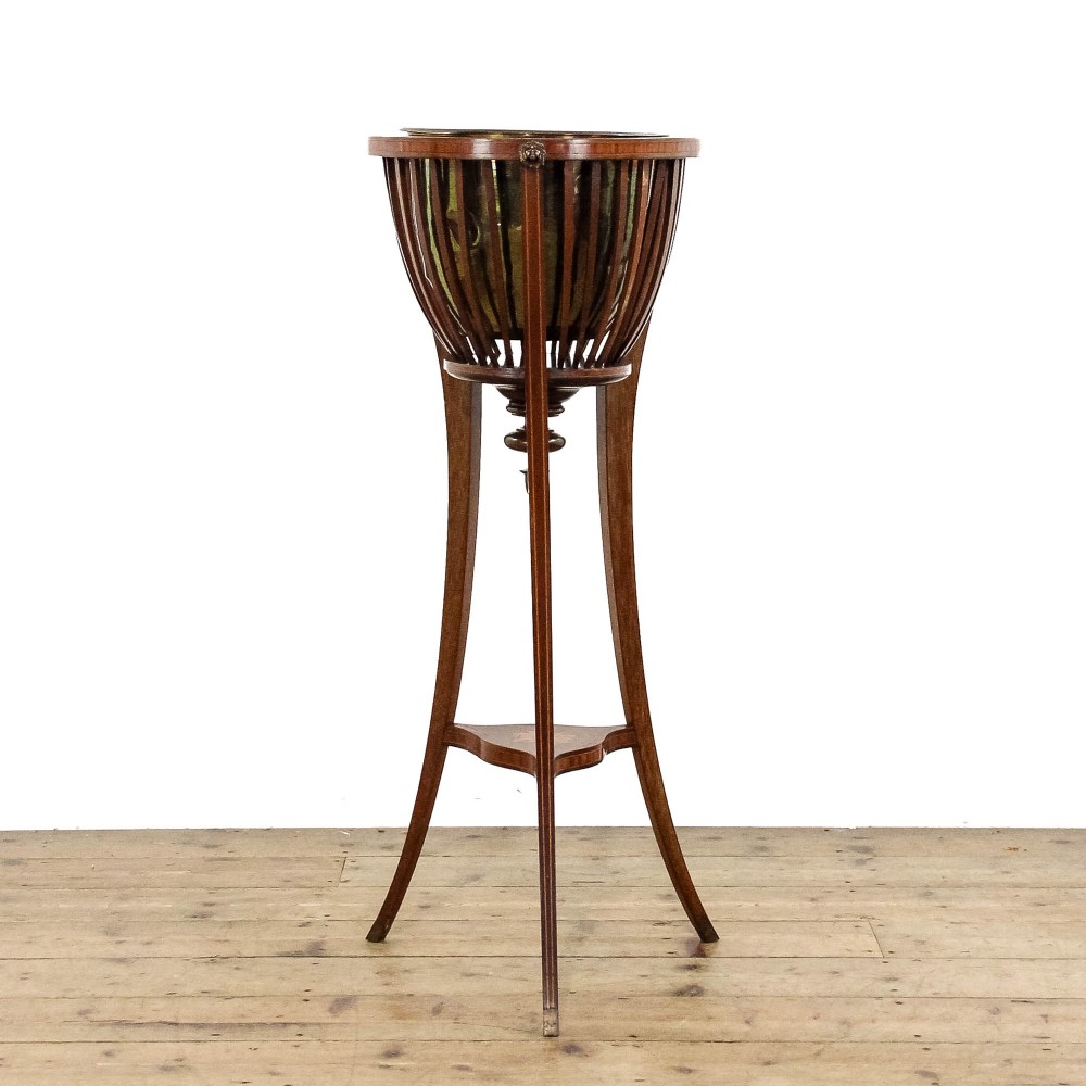 Antique Edwardian Mahogany Inlaid Jardinière Stand
