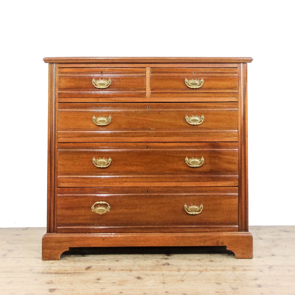 Antique Edwardian Satin Walnut Chest of Drawers
