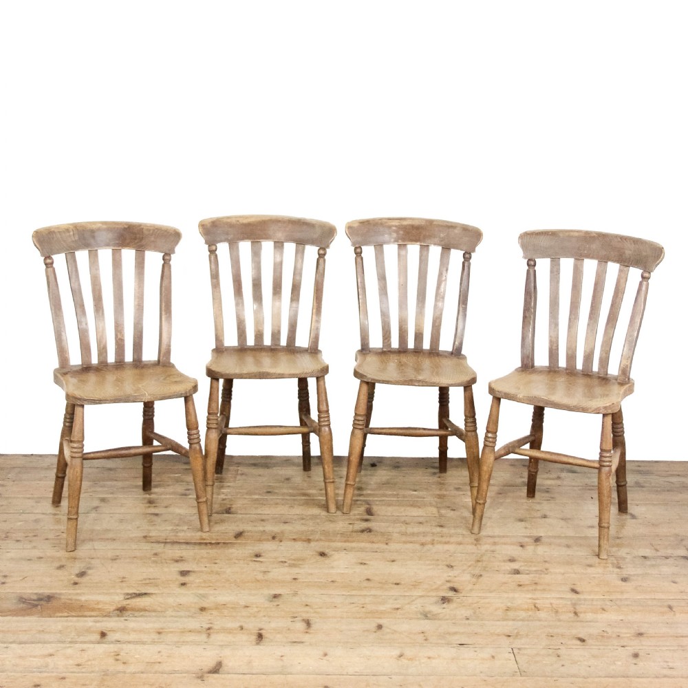 Antique Set of Four Country Kitchen Chairs
