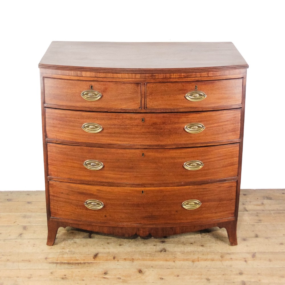 Regency Mahogany Bow Front Chest of Drawers
 View II