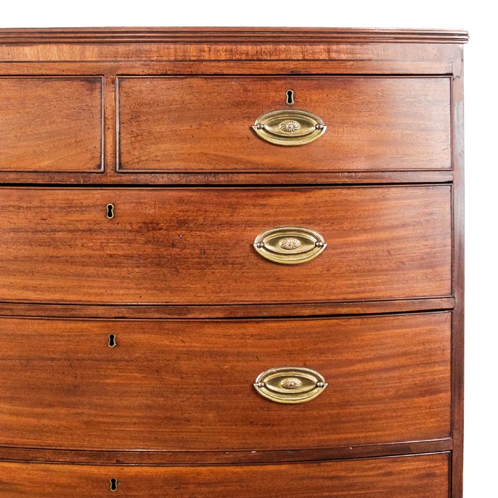 Regency Mahogany Bow Front Chest of Drawers
 View III